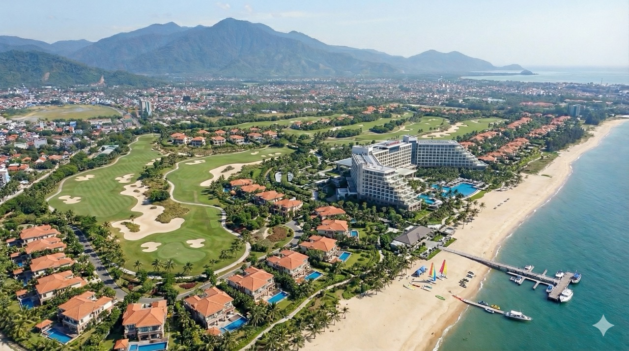 Integrated golf beach resort concept render